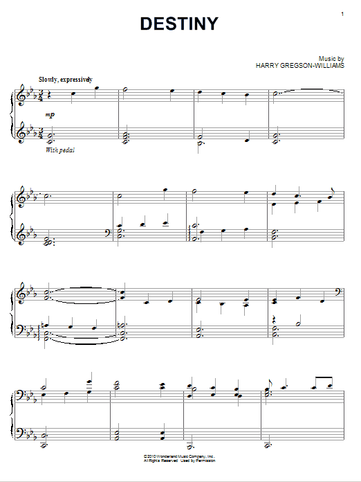 Learn to play Harry Gregson-Williams Destiny sheet music for Piano Solo in minutes. Price: 7.8900$ Harry Gregson-Williams Destiny sheet music notes and chords arranged for Piano Solo