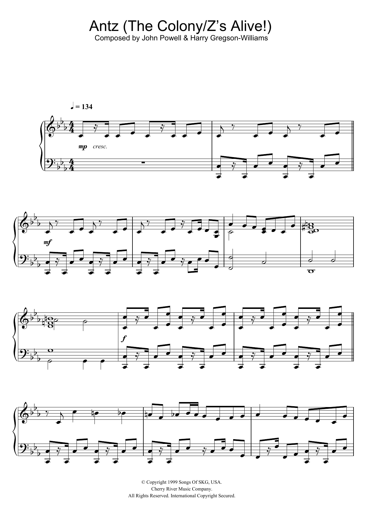 Learn to play Harry Gregson-Williams / Harry Powell Antz (The Colony/Z's Alive!) sheet music for Piano Solo in minutes. Price: 7.8900$ Harry Gregson-Williams / Harry Powell Antz (The Colony/Z's Alive!) sheet music notes and chords arranged for Piano Solo