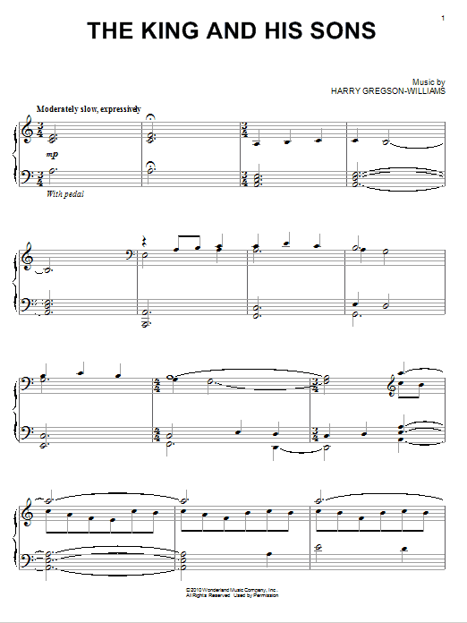Harry Gregson-Williams The King And His Sons sheet music notes and chords arranged for Piano Solo