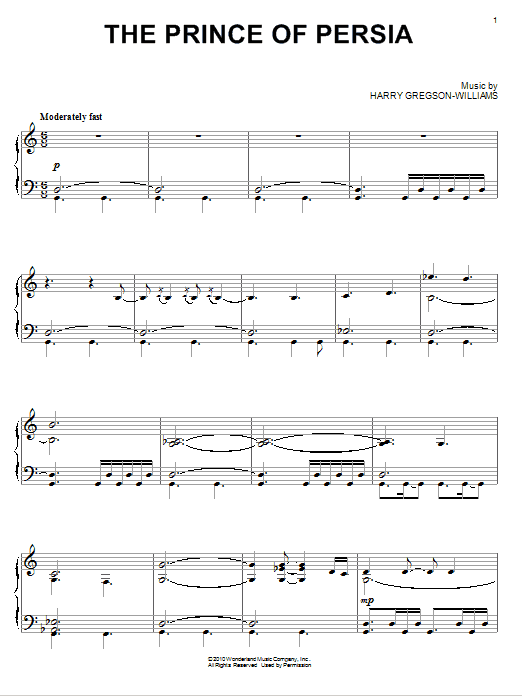 Learn to play Harry Gregson-Williams The Prince Of Persia sheet music for Piano Solo in minutes. Price: 7.8900$ Harry Gregson-Williams The Prince Of Persia sheet music notes and chords arranged for Piano Solo