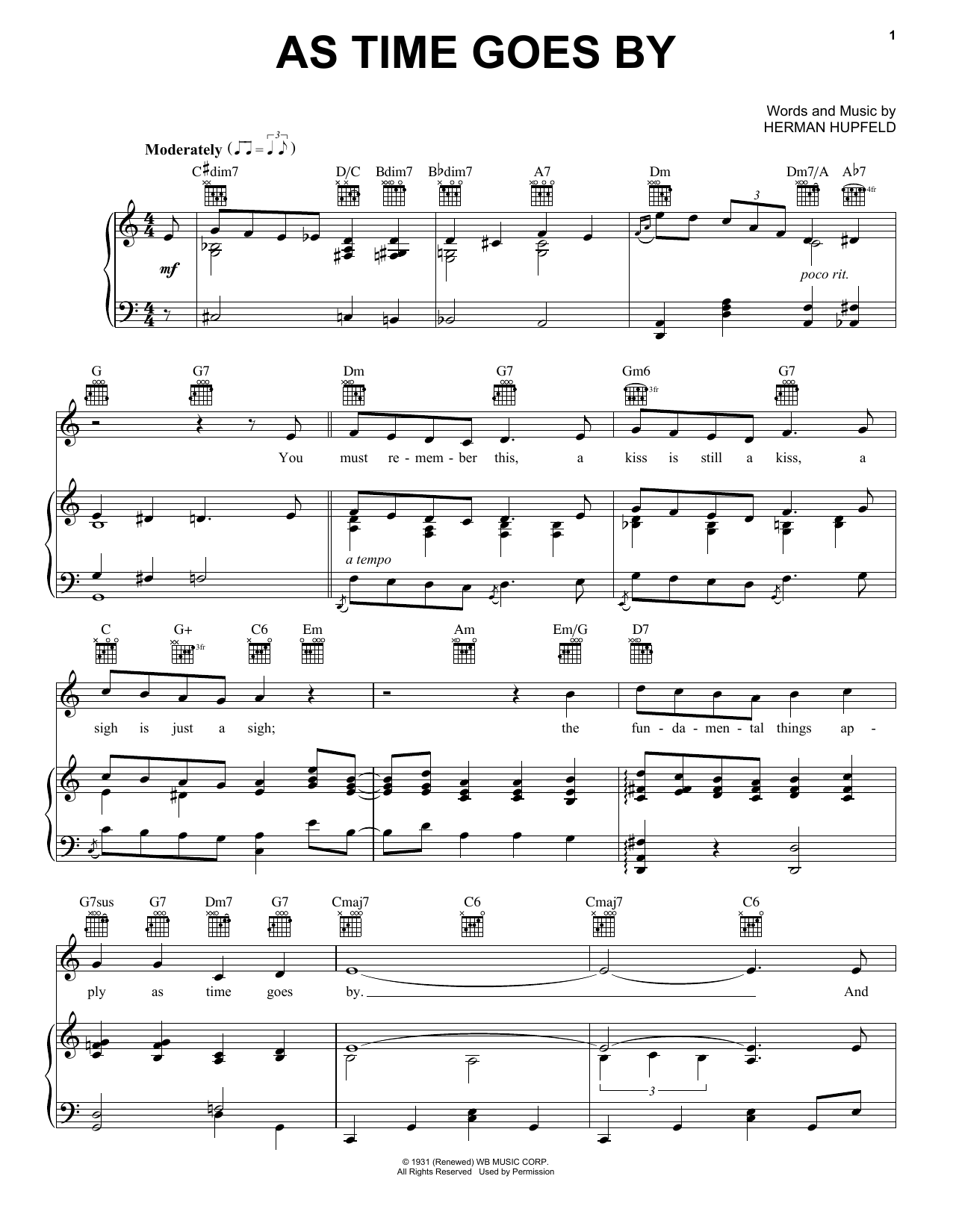 Harry Nilsson As Time Goes By sheet music notes and chords. Download Printable PDF.