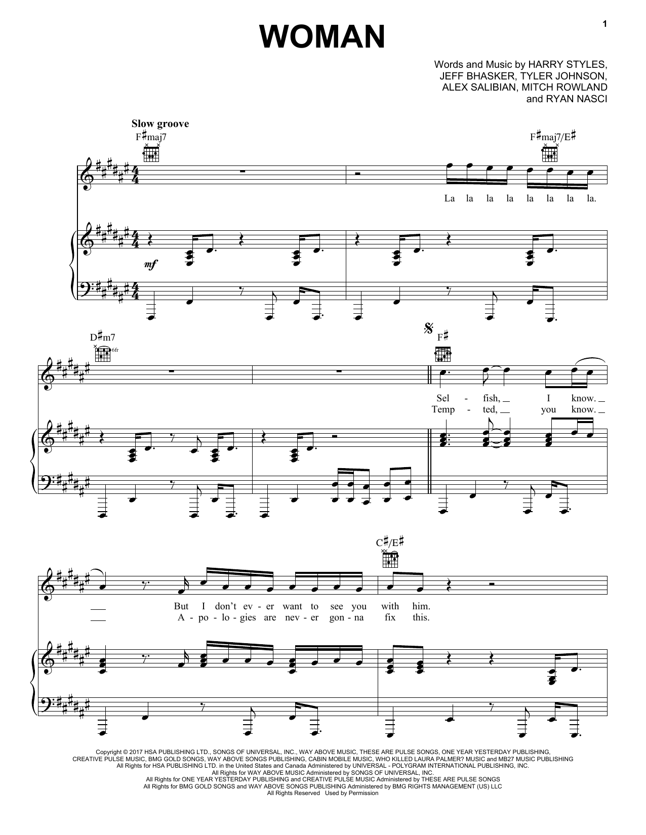 Learn to play Harry Styles Woman sheet music for Piano, Vocal & Guitar Chords (Right-Hand Melody) in minutes. Price: 7.8900$ Harry Styles Woman sheet music notes and chords arranged for Piano, Vocal & Guitar Chords (Right-Hand Melody)