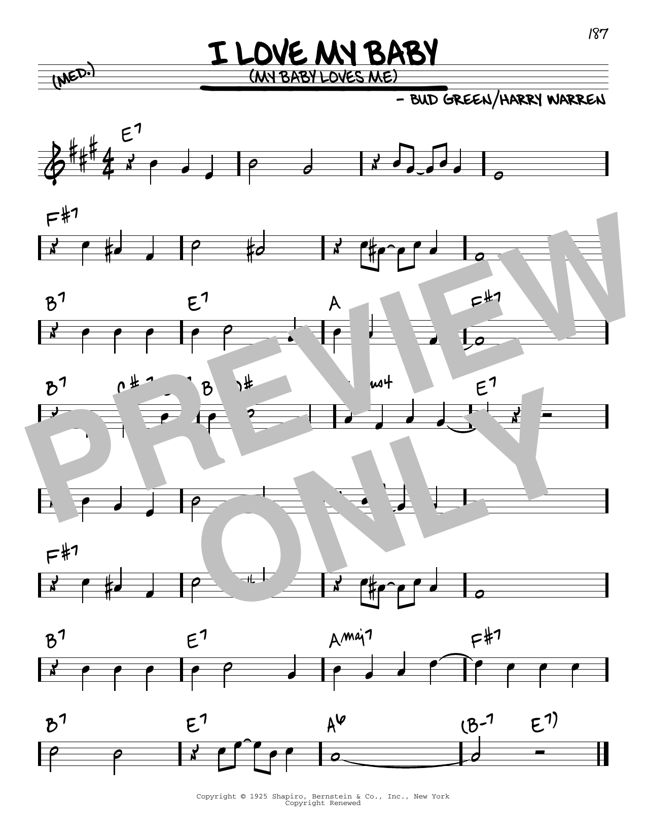 Learn to play Harry Warren and Bud Green I Love My Baby (My Baby Loves Me) sheet music for Real Book – Melody & Chords in minutes. Price: 5.9900$ Harry Warren and Bud Green I Love My Baby (My Baby Loves Me) sheet music notes and chords arranged for Real Book – Melody & Chords