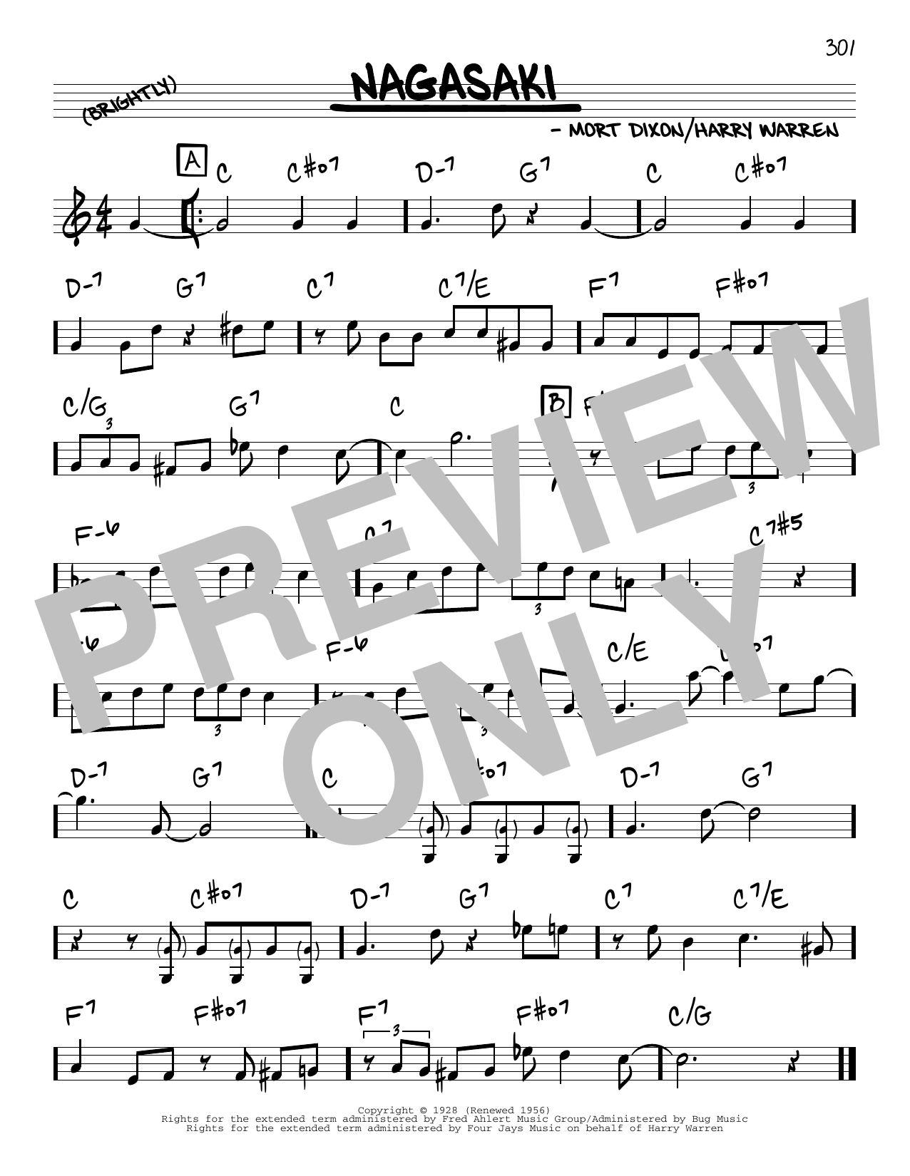 Learn to play Harry Warren and Mort Dixon Nagasaki sheet music for Real Book – Melody & Chords in minutes. Price: 5.9900$ Harry Warren and Mort Dixon Nagasaki sheet music notes and chords arranged for Real Book – Melody & Chords