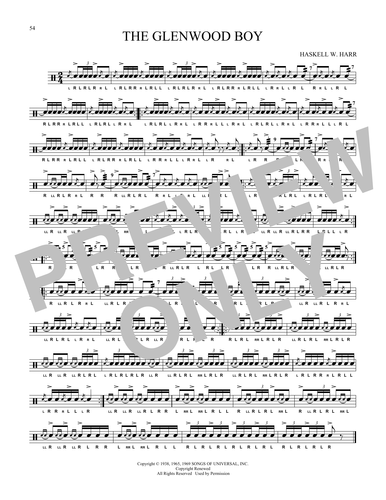 Learn to play Haskell W. Harr The Glenwood Boy sheet music for Snare Drum Solo in minutes. Price: 6.9900$ Haskell W. Harr The Glenwood Boy sheet music notes and chords arranged for Snare Drum Solo