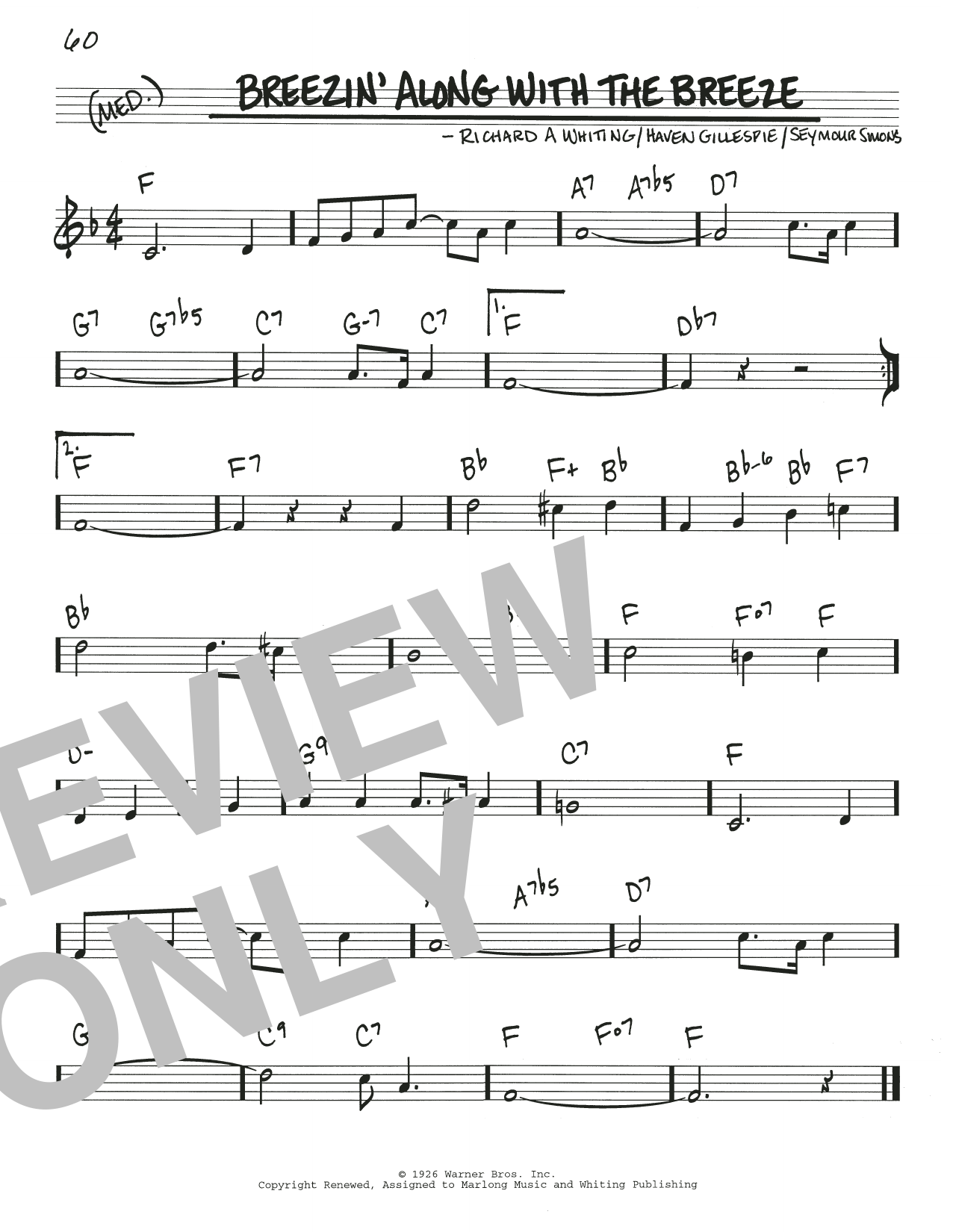 Learn to play Haven Gillespie Breezin' Along With The Breeze sheet music for Real Book – Melody & Chords in minutes. Price: 5.9900$ Haven Gillespie Breezin' Along With The Breeze sheet music notes and chords arranged for Real Book – Melody & Chords