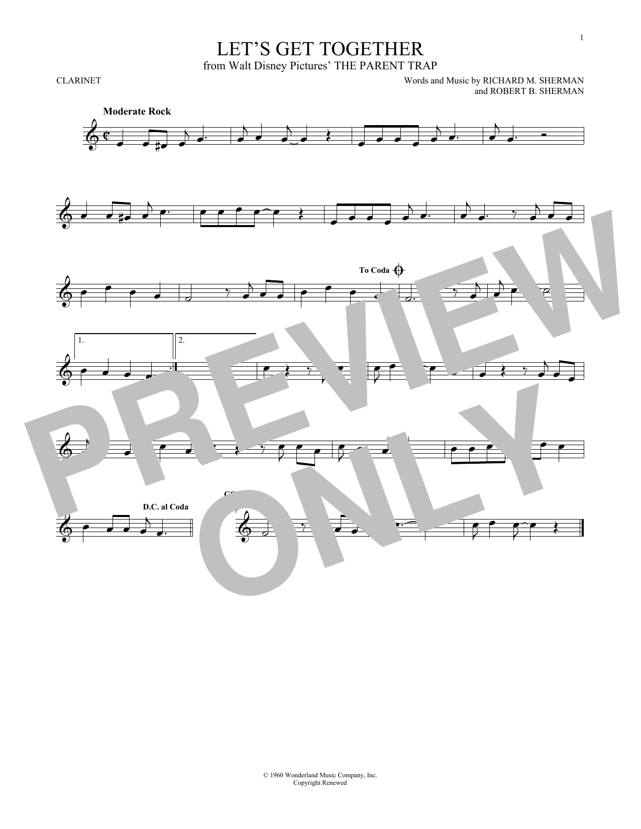 Hayley Mills Let's Get Together sheet music notes and chords. Download Printable PDF.