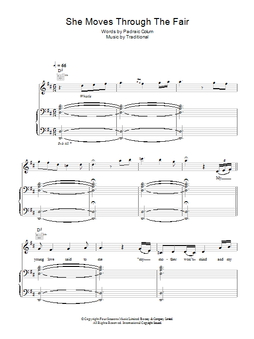 Learn to play Hayley Westenra She Moves Through The Fair sheet music for Piano, Vocal & Guitar Chords in minutes. Price: 7.8900$ Hayley Westenra She Moves Through The Fair sheet music notes and chords arranged for Piano, Vocal & Guitar Chords