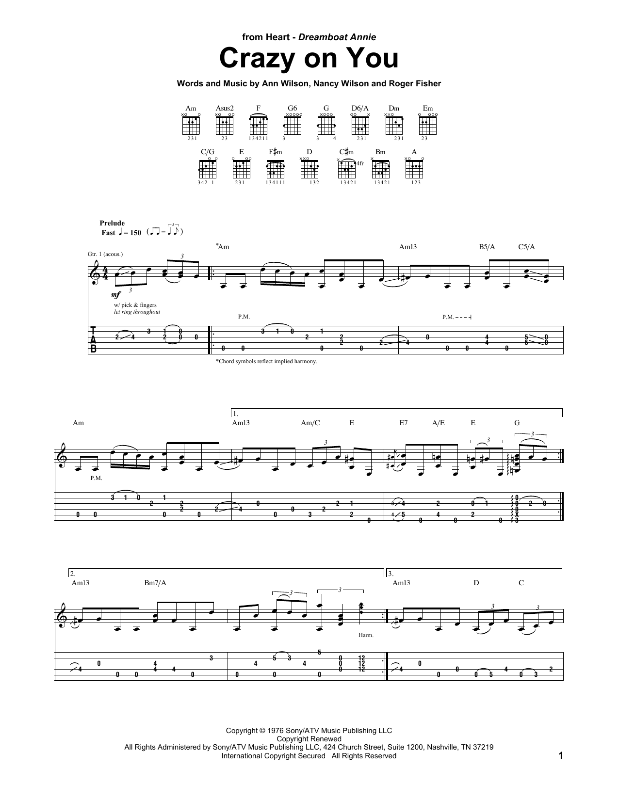 Heart Crazy On You sheet music notes and chords. Download Printable PDF.