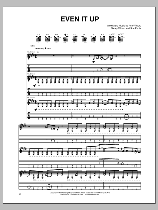 Heart Even It Up sheet music notes and chords. Download Printable PDF.