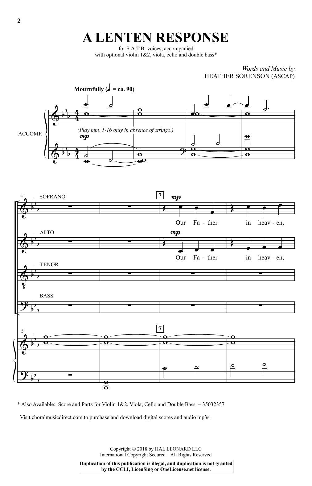Learn to play Heather Sorenson A Lenten Response sheet music for SATB Choir in minutes. Price: 3.9900$ Heather Sorenson A Lenten Response sheet music notes and chords arranged for SATB Choir