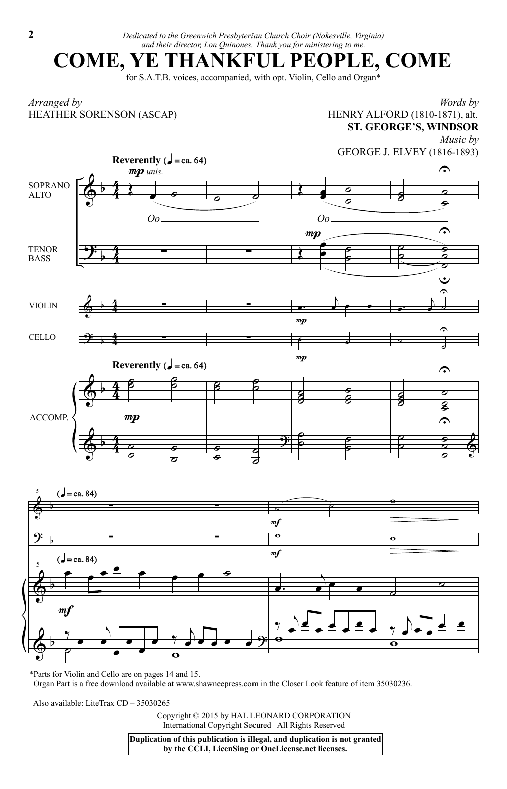 Heather Sorenson Come, Ye Thankful People, Come sheet music notes and chords. Download Printable PDF.