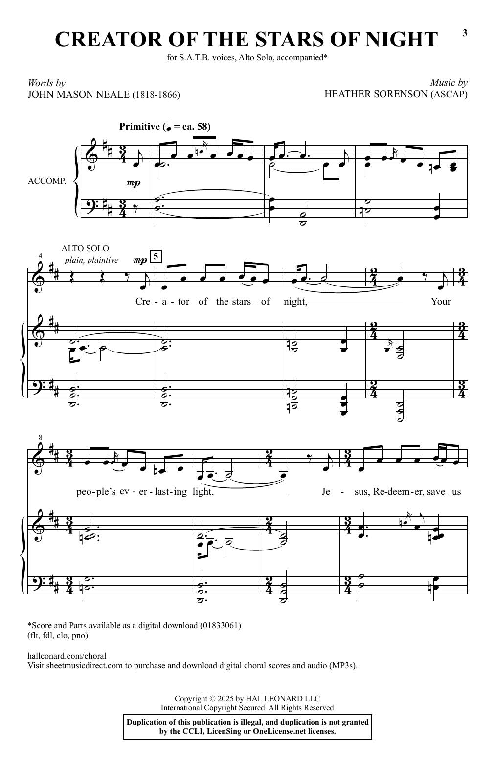 Learn to play Heather Sorenson Creator Of The Stars Of Night sheet music for SATB Choir in minutes. Price: 3.9900$ Heather Sorenson Creator Of The Stars Of Night sheet music notes and chords arranged for SATB Choir