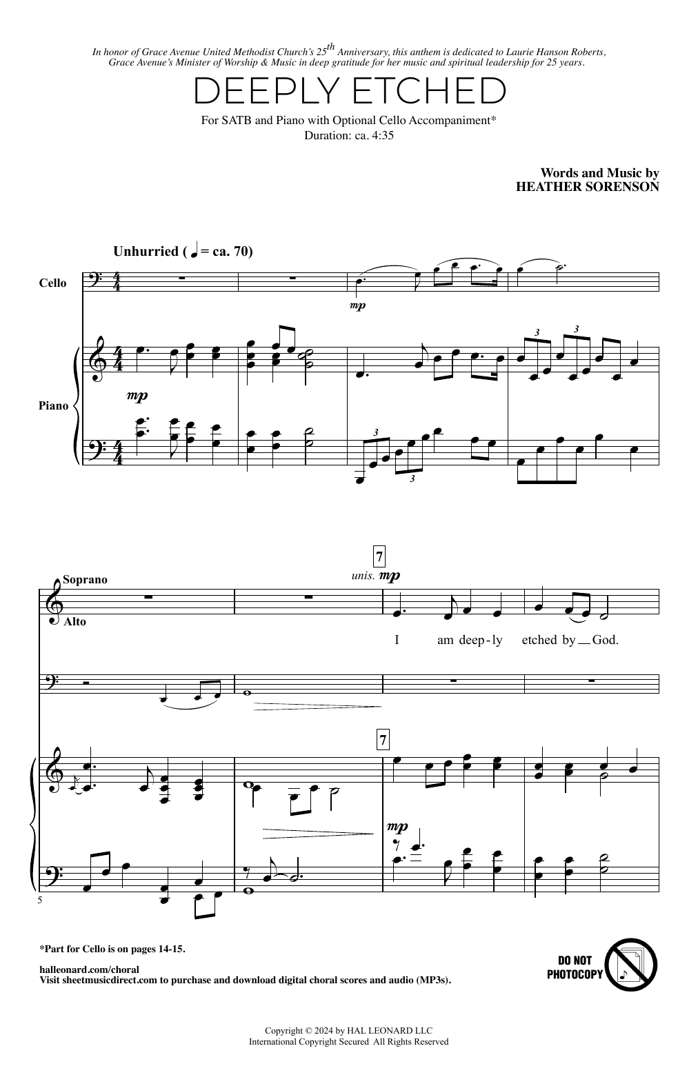 Heather Sorenson Deeply Etched sheet music notes and chords. Download Printable PDF.