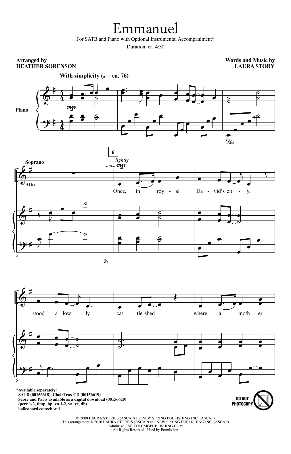 Heather Sorenson Emmanuel sheet music notes and chords. Download Printable PDF.