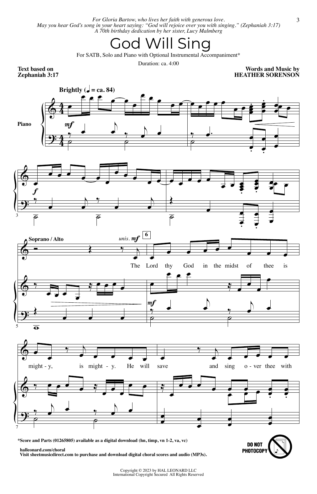 Learn to play Heather Sorenson God Will Sing sheet music for SATB Choir in minutes. Price: 3.9900$ Heather Sorenson God Will Sing sheet music notes and chords arranged for SATB Choir