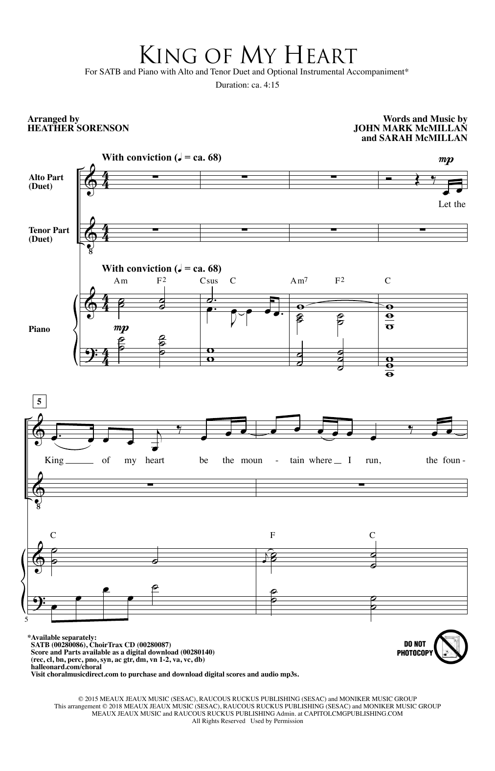 Heather Sorenson King Of My Heart sheet music notes and chords. Download Printable PDF.