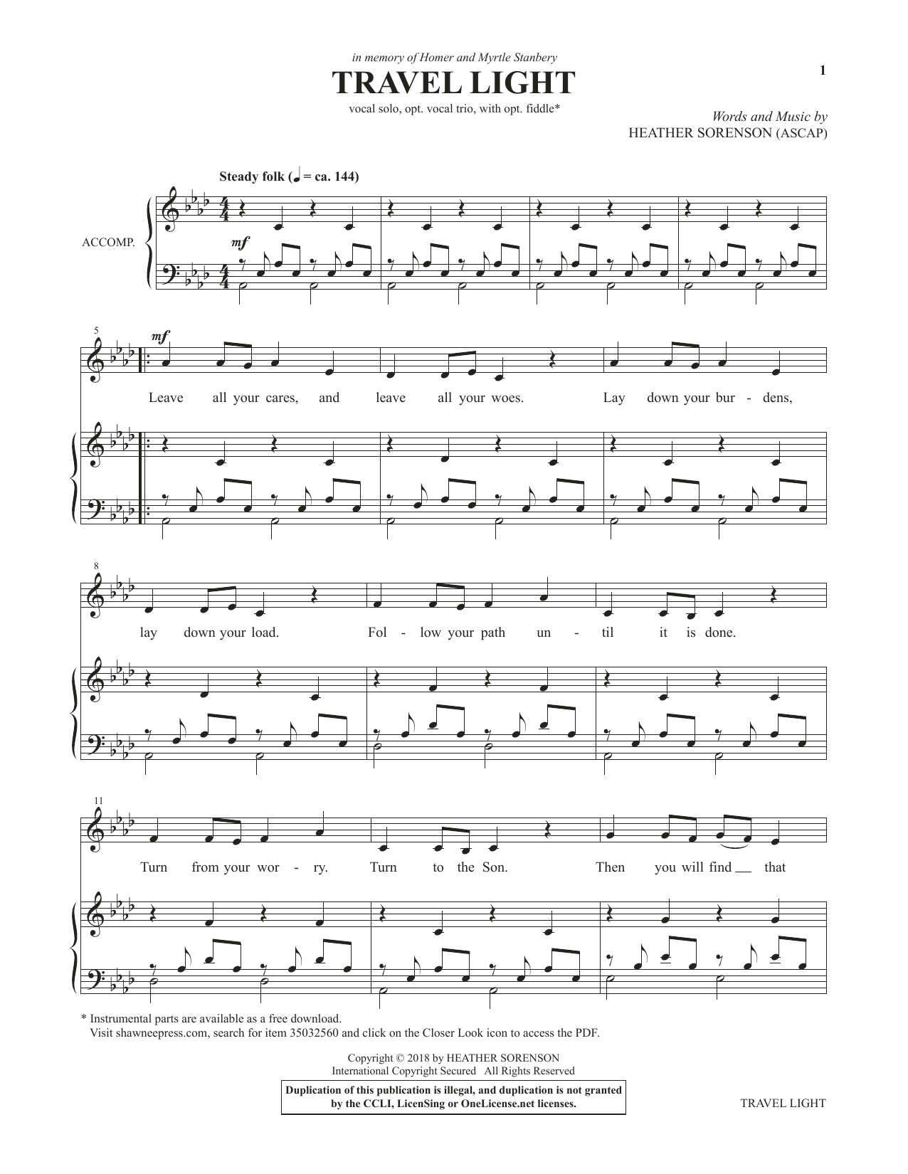 Heather Sorenson Midnight Faith sheet music notes and chords. Download Printable PDF.