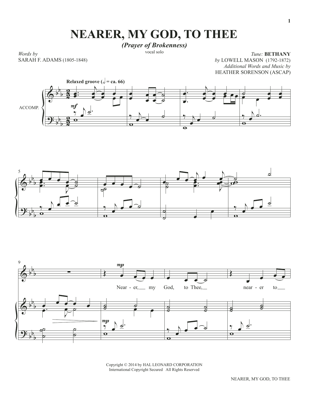 Learn to play Heather Sorenson Nearer, My God, To Thee (from The Prayer Project) sheet music for Piano Solo in minutes. Price: 7.8900$ Heather Sorenson Nearer, My God, To Thee (from The Prayer Project) sheet music notes and chords arranged for Piano Solo