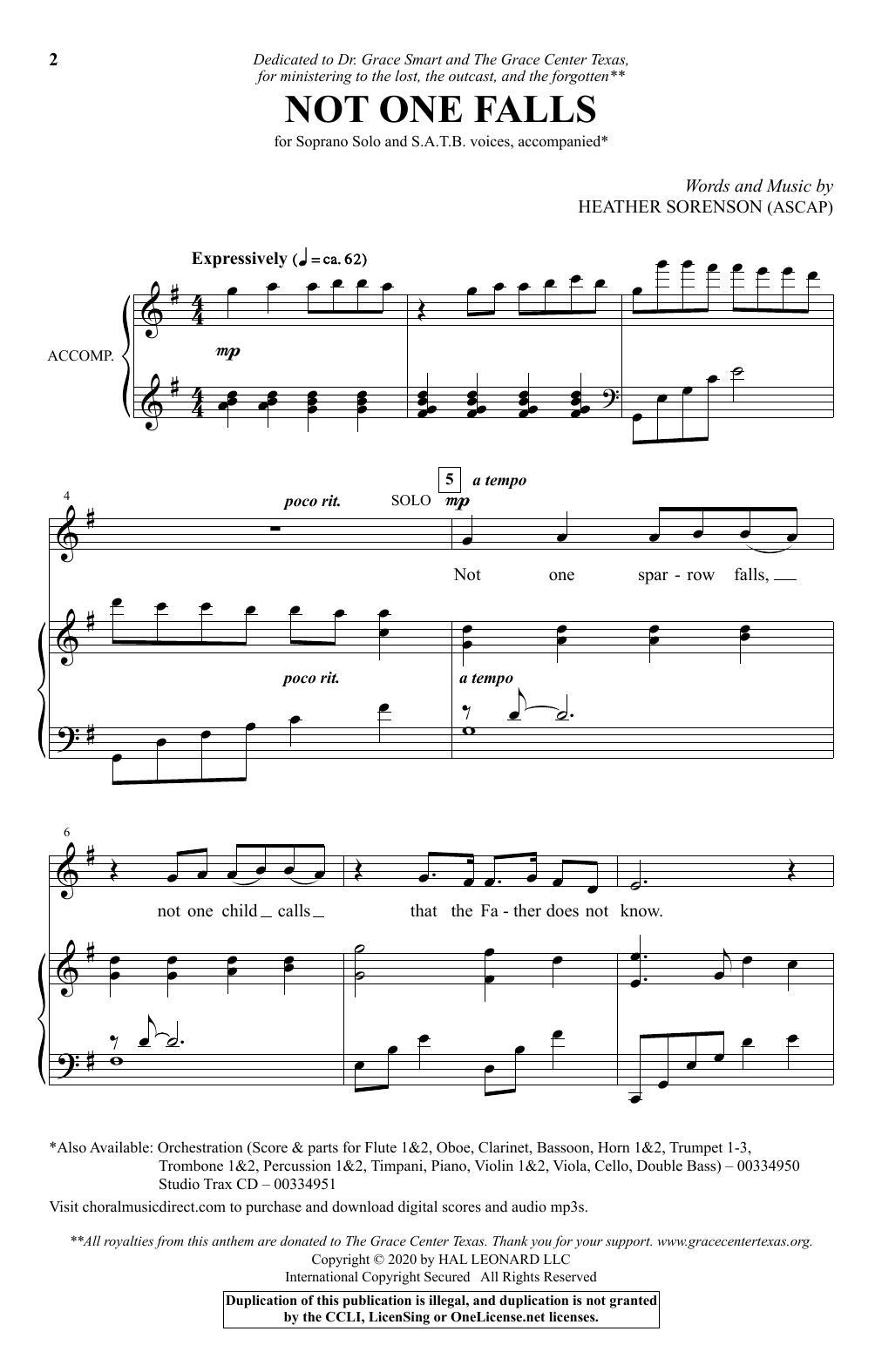 Learn to play Heather Sorenson Not One Falls sheet music for SATB Choir in minutes. Price: 3.9900$ Heather Sorenson Not One Falls sheet music notes and chords arranged for SATB Choir