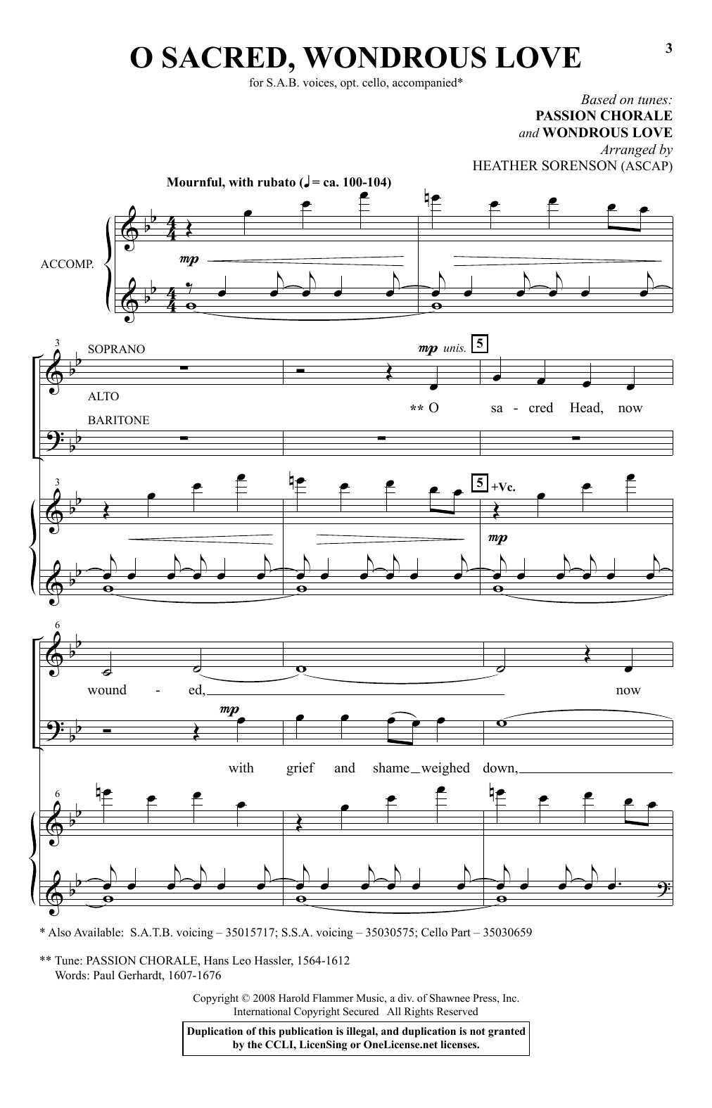 Heather Sorenson O Sacred, Wondrous Love sheet music notes and chords. Download Printable PDF.