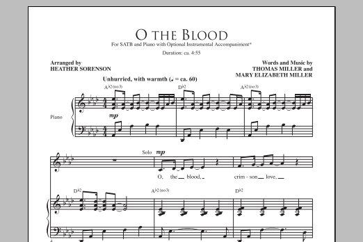 Heather Sorenson O The Blood sheet music notes and chords. Download Printable PDF.