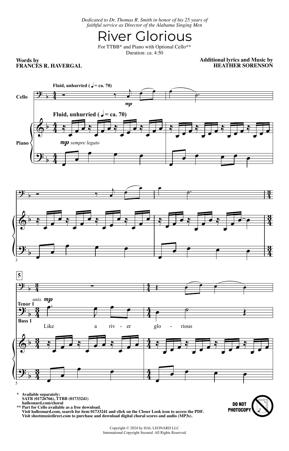 Heather Sorenson River Glorious sheet music notes and chords. Download Printable PDF.