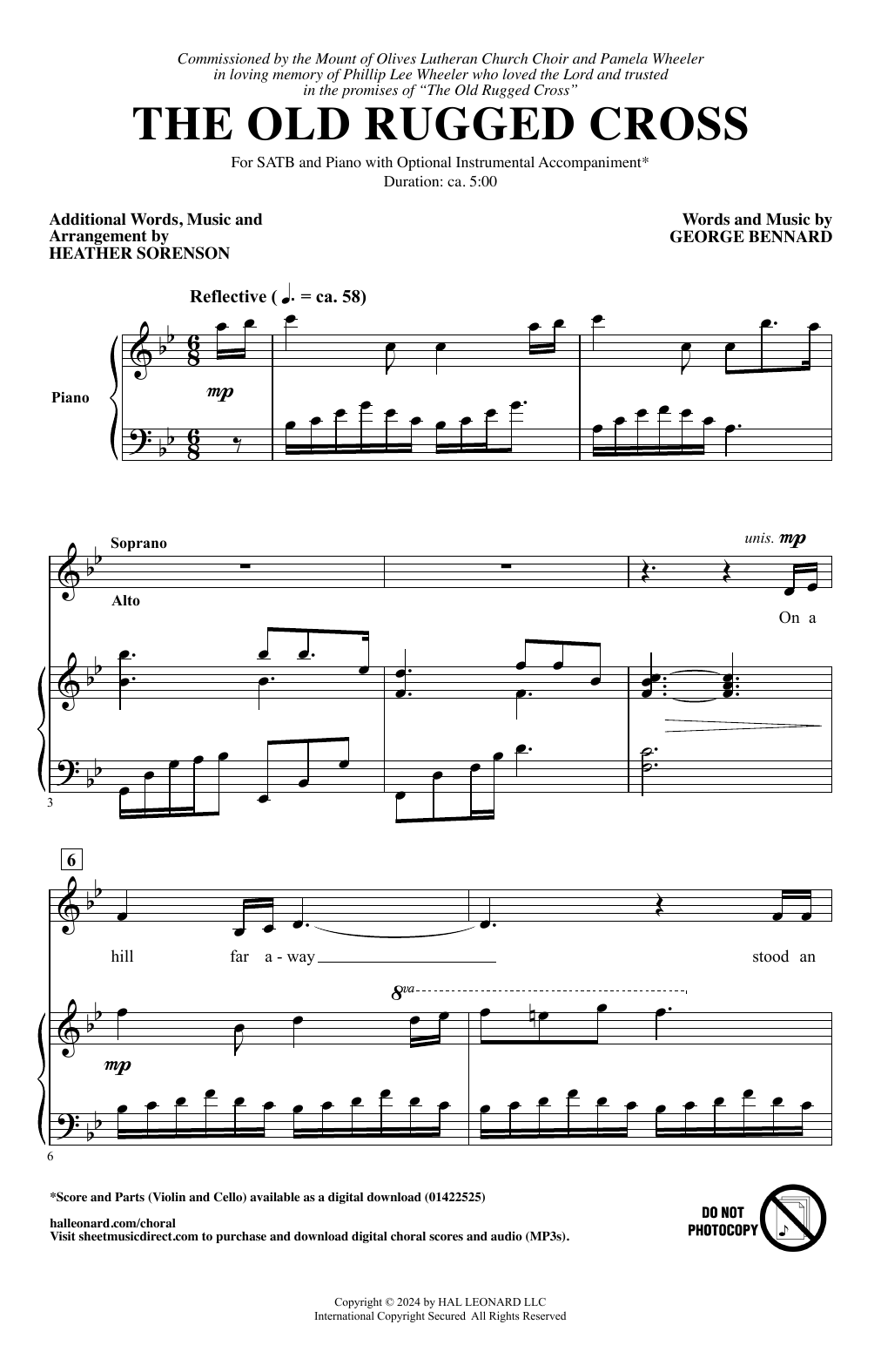 Heather Sorenson The Old Rugged Cross sheet music notes and chords. Download Printable PDF.