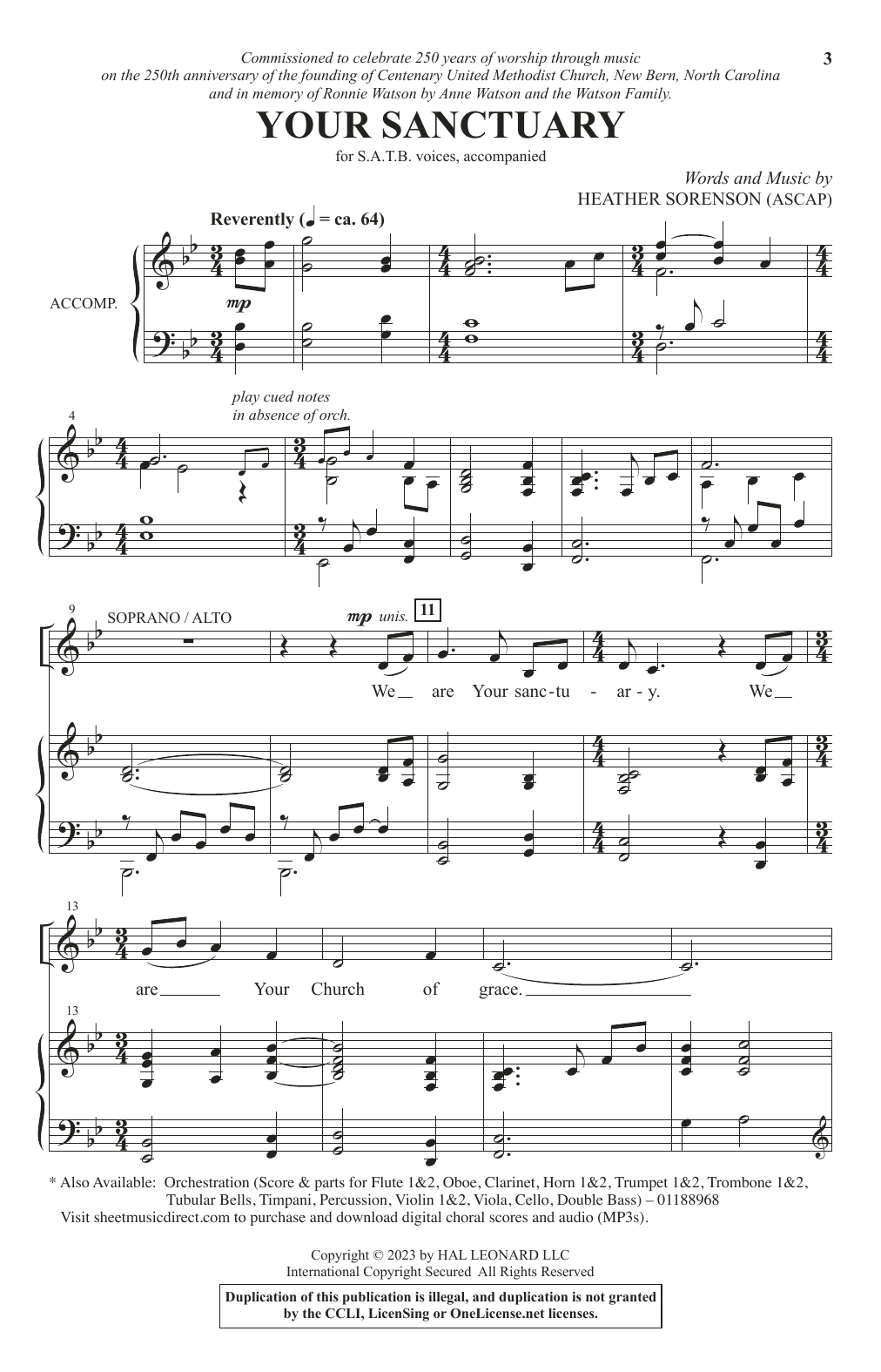 Heather Sorenson Your Sanctuary sheet music notes and chords. Download Printable PDF.