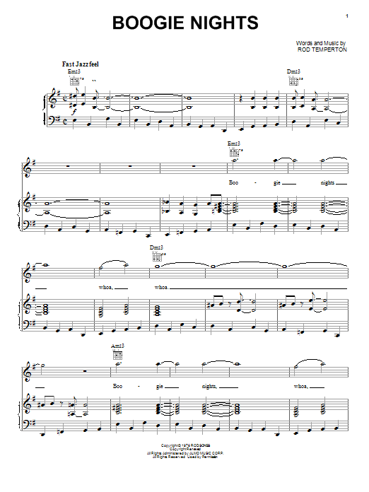 Heatwave Boogie Nights sheet music notes and chords. Download Printable PDF.