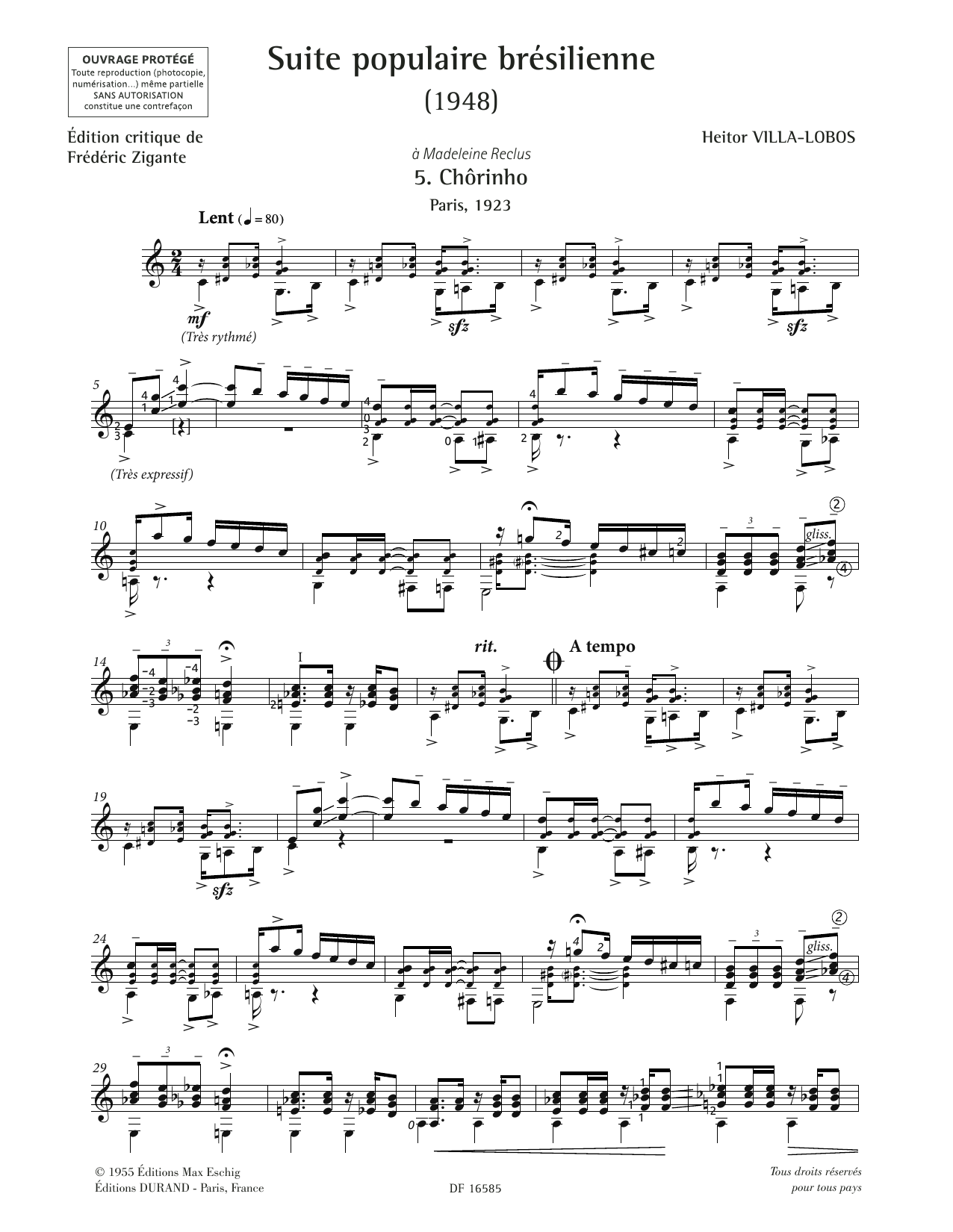 Heitor Villa-Lobos Chorinho sheet music notes and chords. Download Printable PDF.