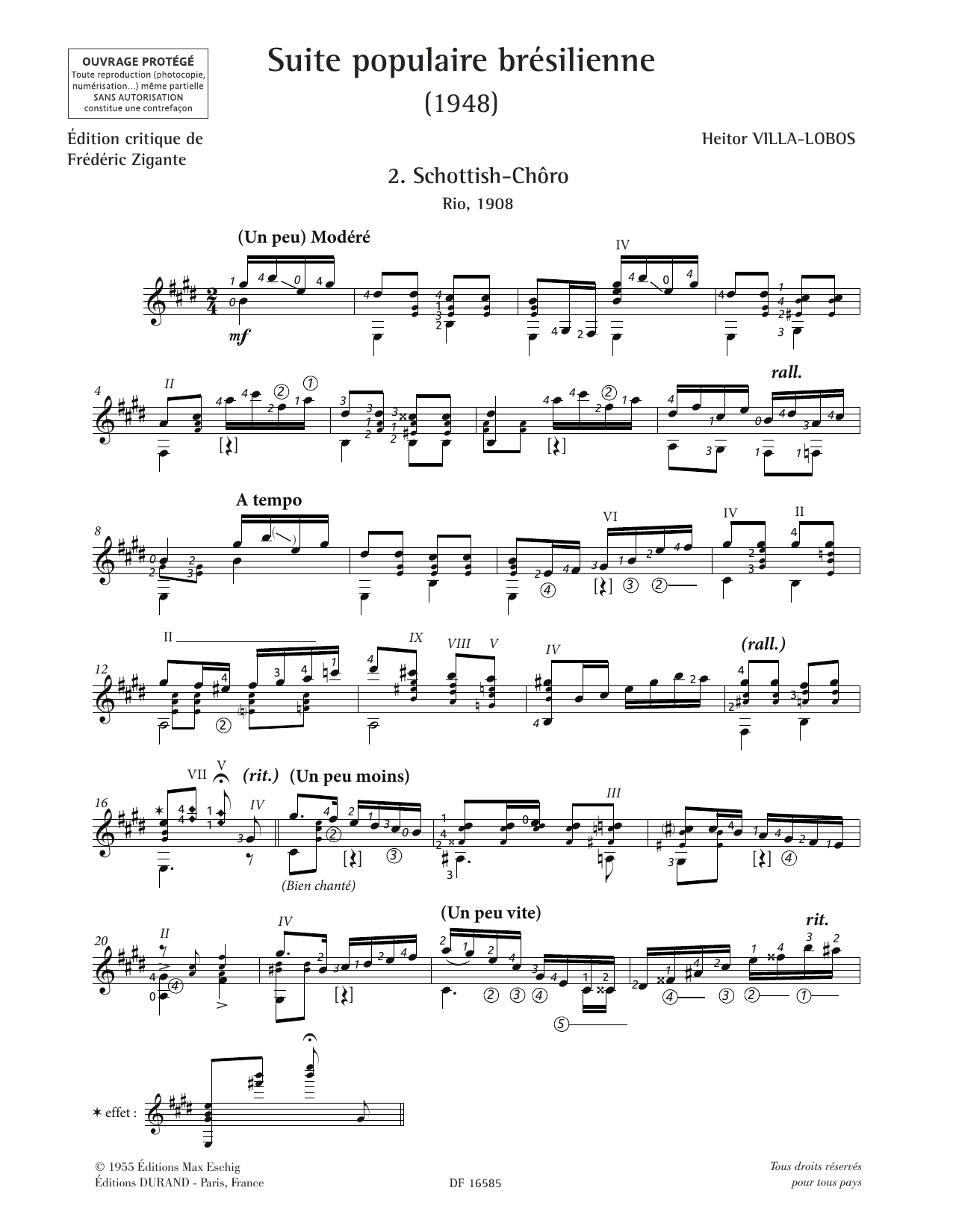 Heitor Villa-Lobos Schottish-Choro sheet music notes and chords. Download Printable PDF.