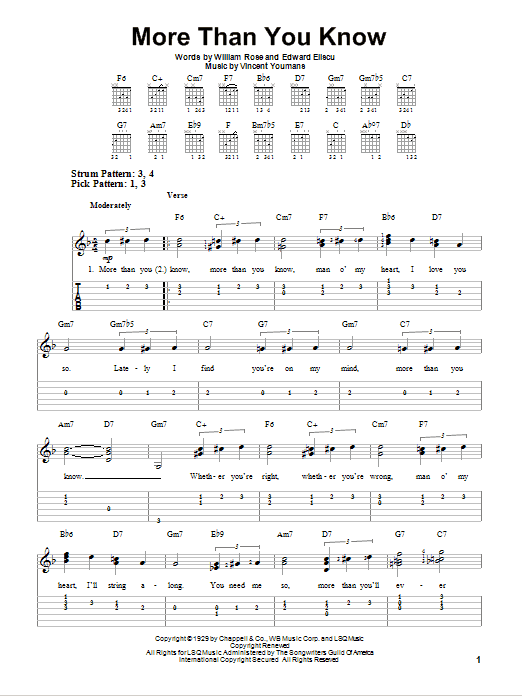 Helen Morgan More Than You Know sheet music notes and chords. Download Printable PDF.