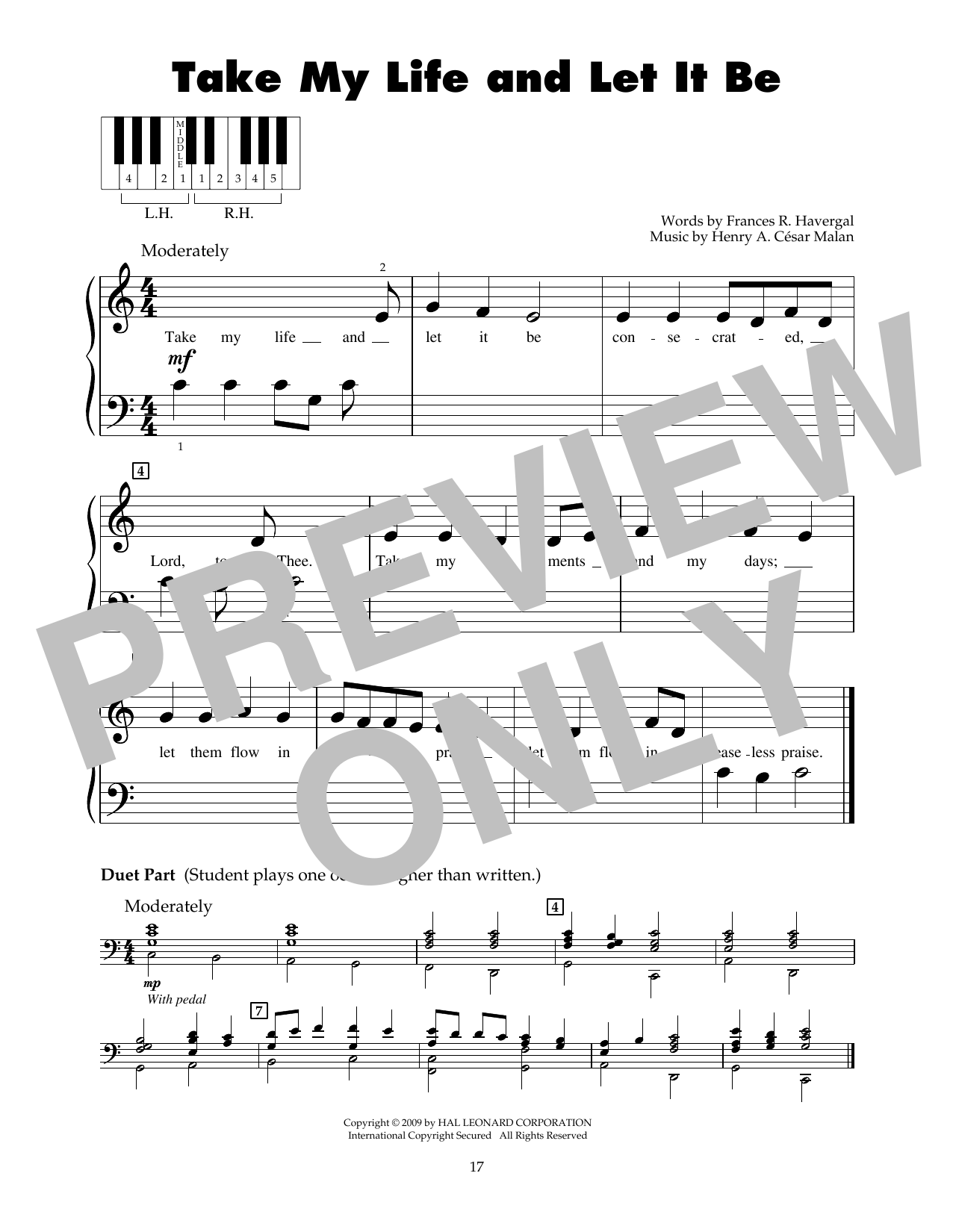 Henry A. Cesar Malan Take My Life And Let It Be sheet music notes and chords. Download Printable PDF.