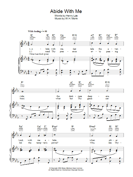 Henry F. Lyte Abide With Me sheet music notes and chords. Download Printable PDF.