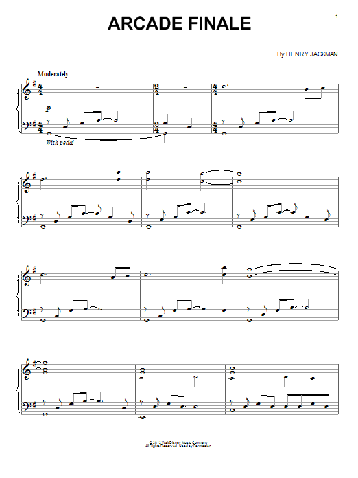 Learn to play Henry Jackman Arcade Finale sheet music for Piano Solo in minutes. Price: 7.8900$ Henry Jackman Arcade Finale sheet music notes and chords arranged for Piano Solo