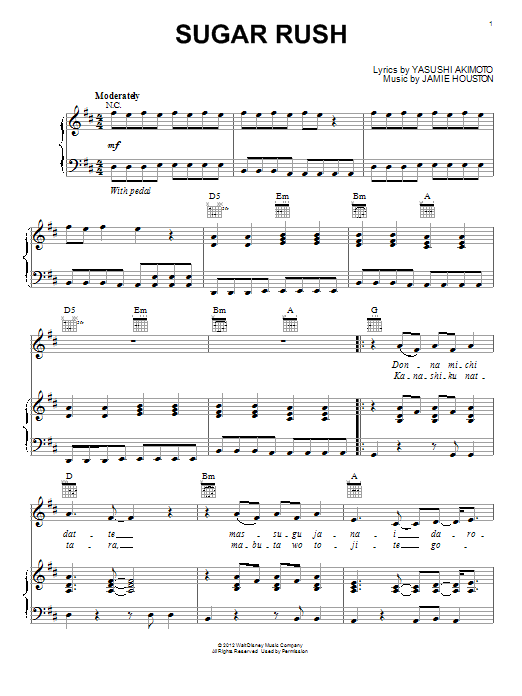 Learn to play Henry Jackman Sugar Rush sheet music for Piano, Vocal & Guitar Chords (Right-Hand Melody) in minutes. Price: 7.8900$ Henry Jackman Sugar Rush sheet music notes and chords arranged for Piano, Vocal & Guitar Chords (Right-Hand Melody)