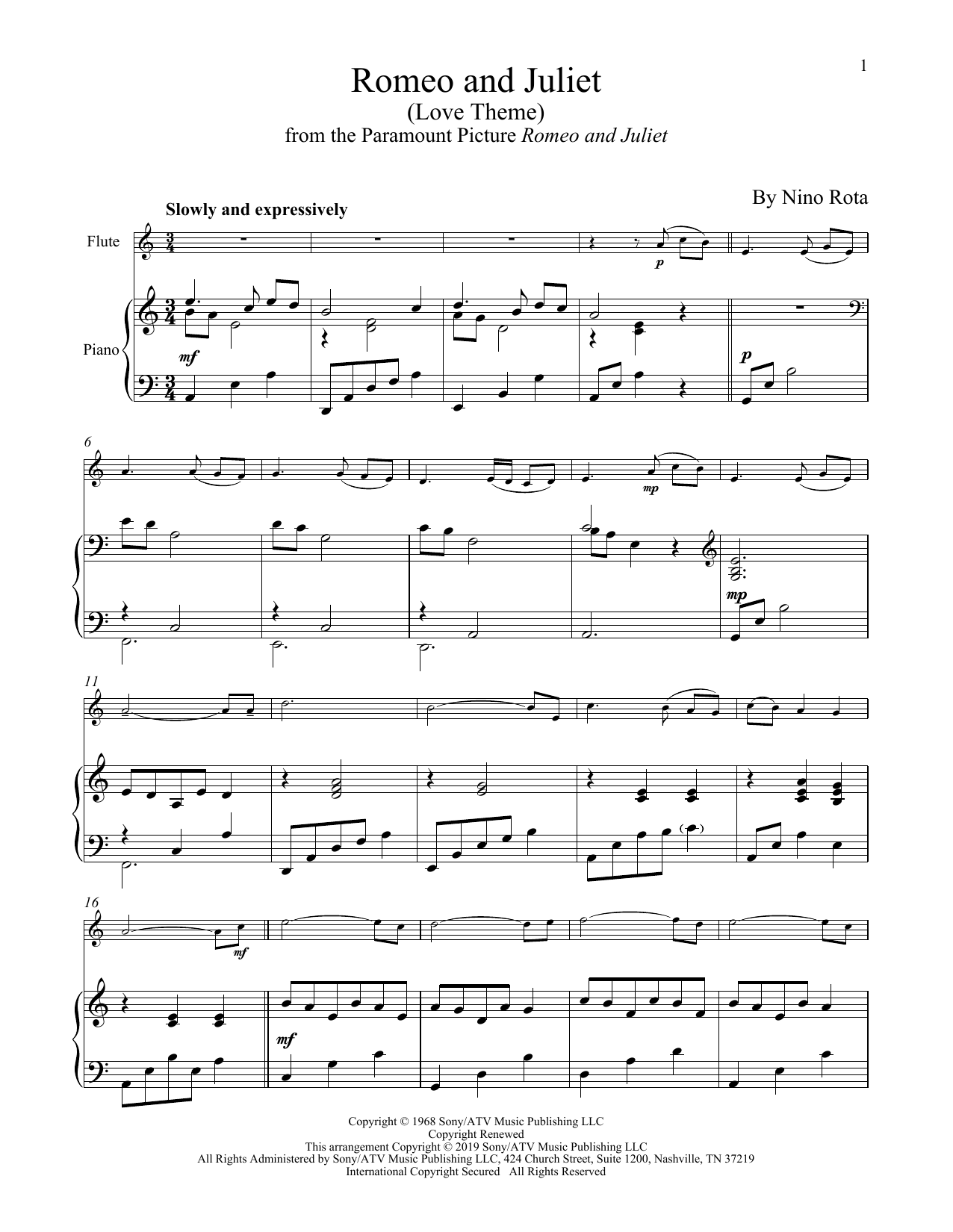 Henry Mancini Romeo And Juliet (Love Theme) sheet music notes and chords. Download Printable PDF.