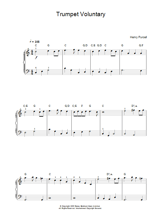 Learn to play Jeremiah Clarke Trumpet Voluntary sheet music for Piano Solo in minutes. Price: 7.8900$ Jeremiah Clarke Trumpet Voluntary sheet music notes and chords arranged for Piano Solo