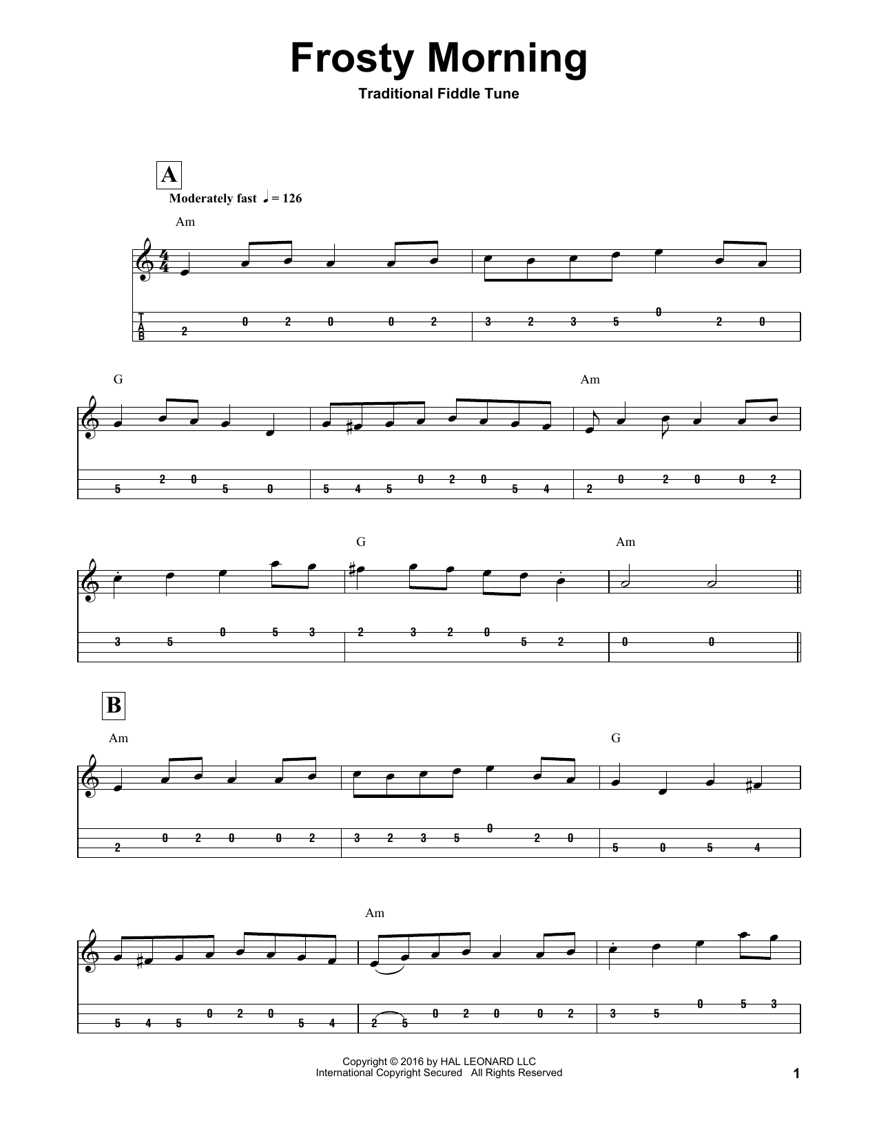 Henry Reed Frosty Morning sheet music notes and chords. Download Printable PDF.