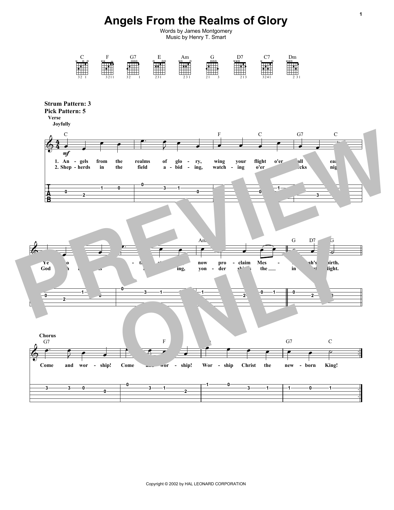 Henry T. Smart Angels From The Realms Of Glory sheet music notes and chords. Download Printable PDF.