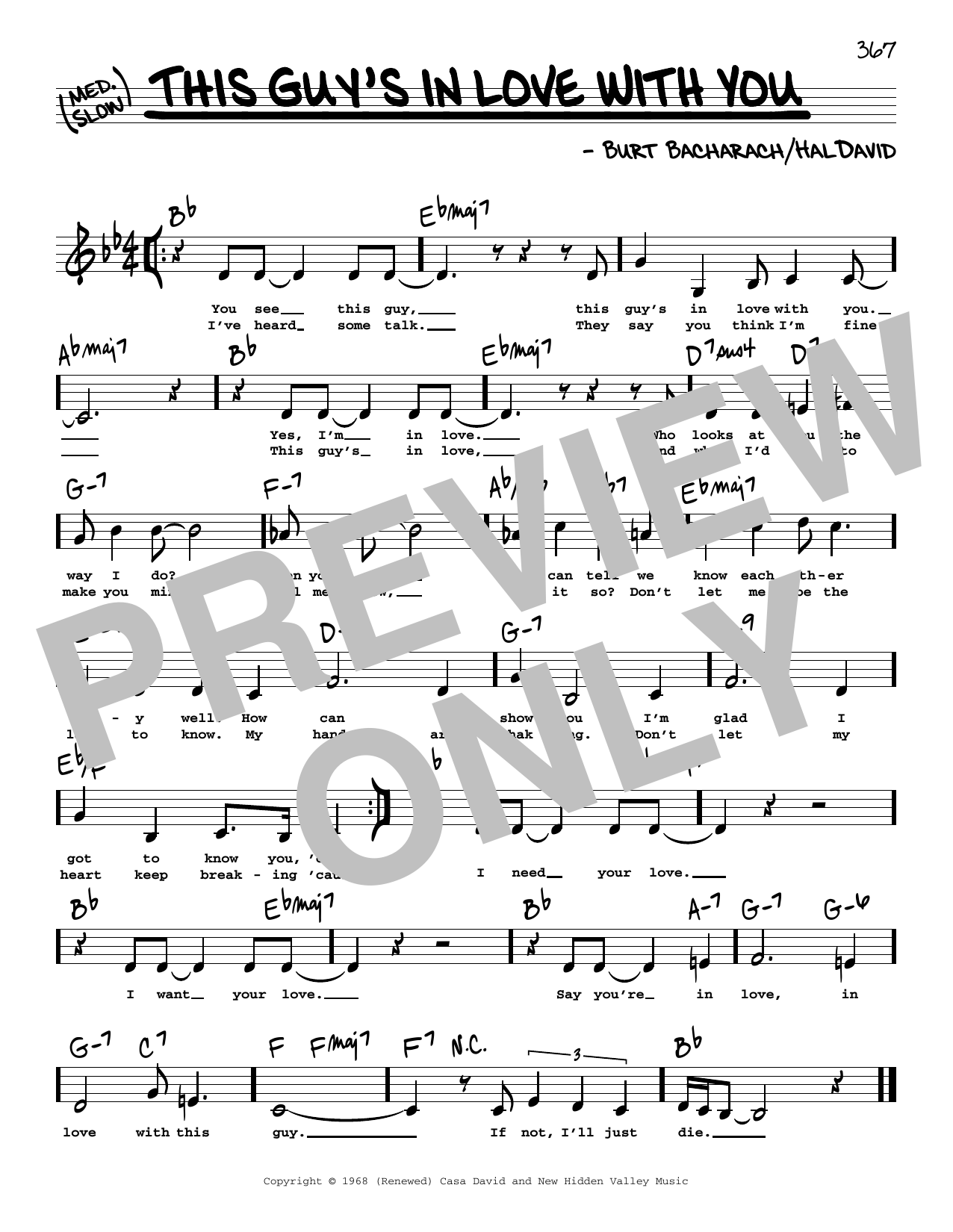 Herb Alpert This Guy's In Love With You (Low Voice) sheet music notes and chords. Download Printable PDF.