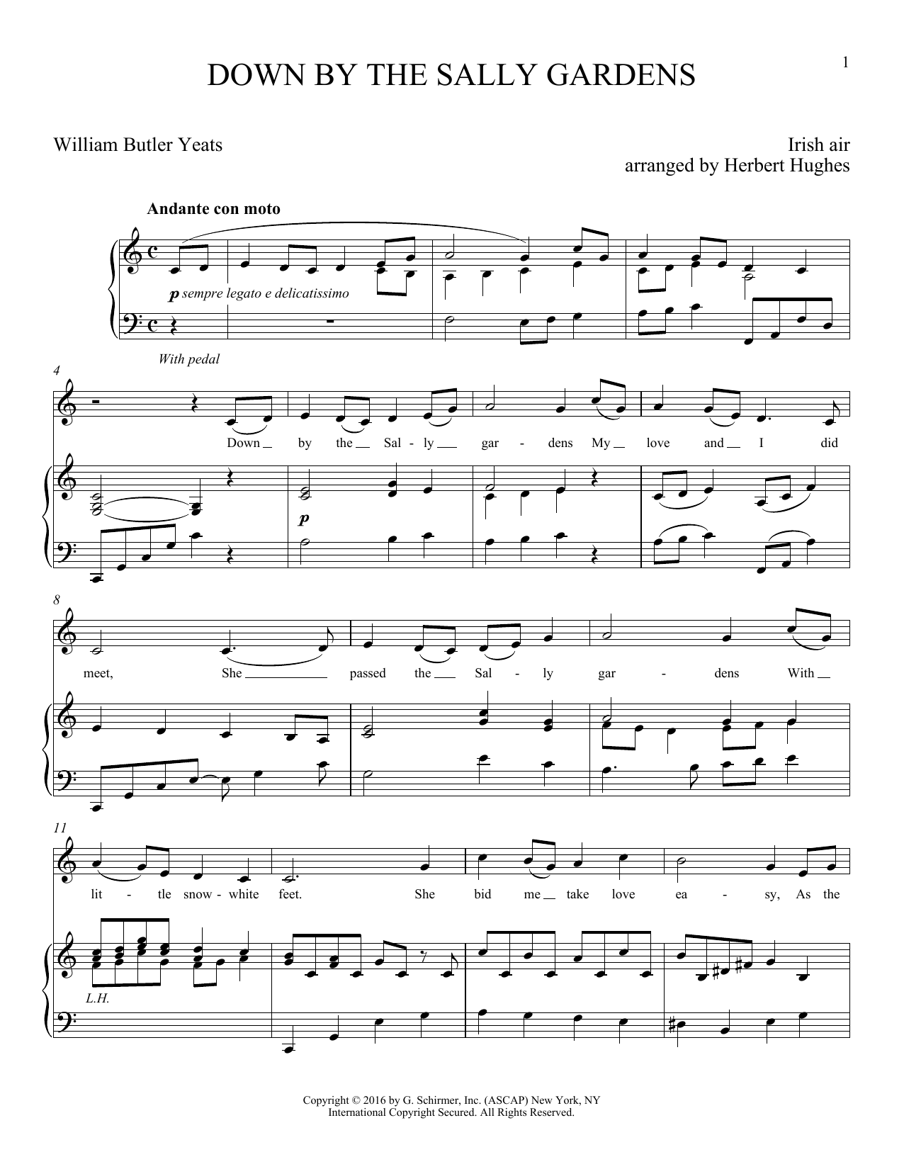 Learn to play Herbert Hughes Down By The Sally Gardens sheet music for Piano & Vocal in minutes. Price: 7.8900$ Herbert Hughes Down By The Sally Gardens sheet music notes and chords arranged for Piano & Vocal