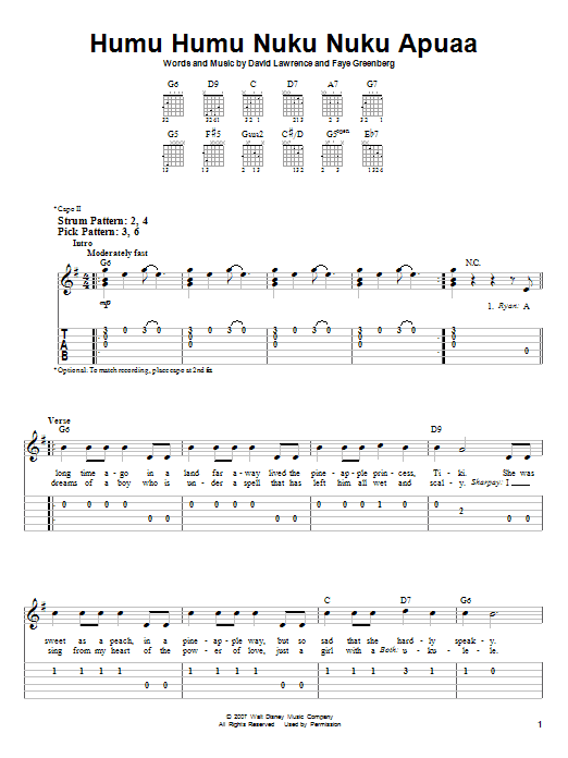 High School Musical 2 Humu Humu Nuku Nuku Apuaa sheet music notes and chords. Download Printable PDF.