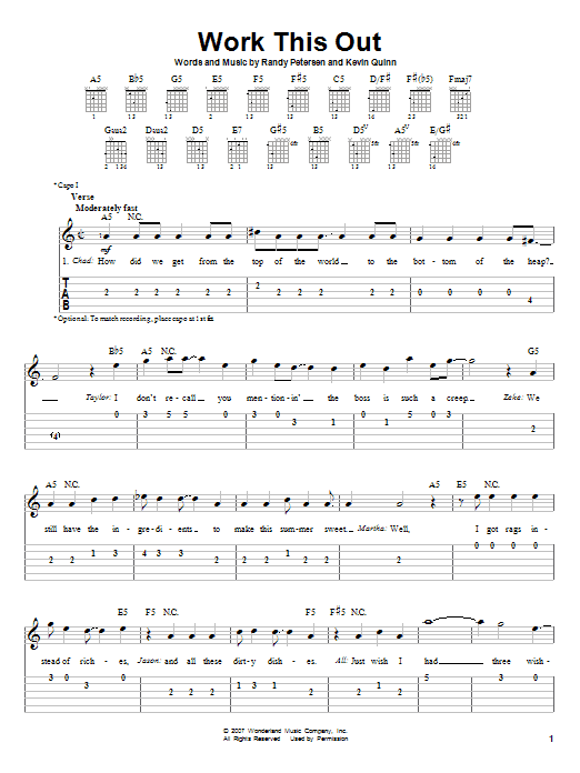 High School Musical 2 Work This Out sheet music notes and chords arranged for Piano, Vocal & Guitar Chords (Right-Hand Melody)