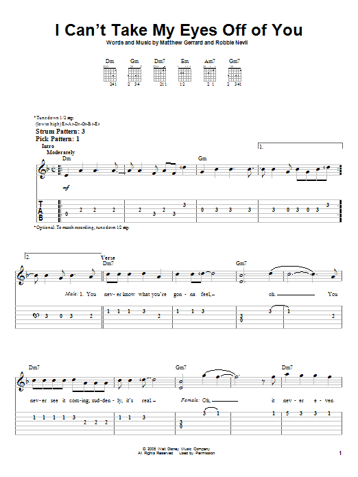 High School Musical I Can't Take My Eyes Off Of You sheet music notes and chords. Download Printable PDF.