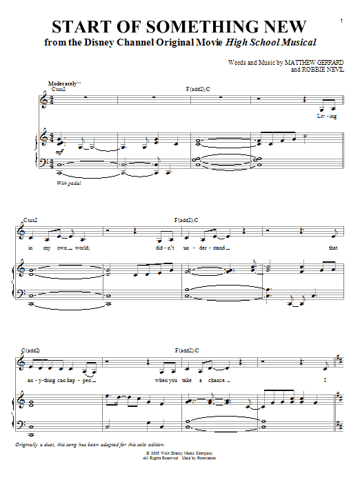 High School Musical Start Of Something New sheet music notes and chords. Download Printable PDF.