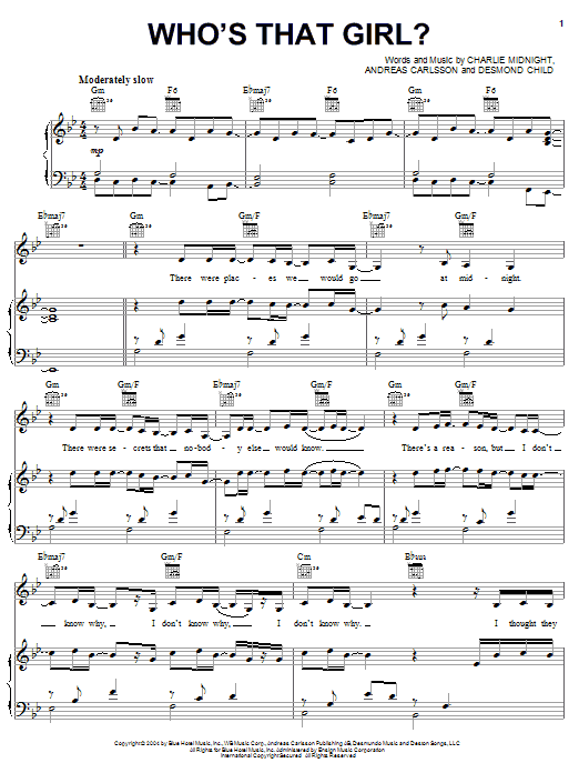 Learn to play Hilary Duff Who's That Girl? sheet music for Piano, Vocal & Guitar Chords (Right-Hand Melody) in minutes. Price: 7.8900$ Hilary Duff Who's That Girl? sheet music notes and chords arranged for Piano, Vocal & Guitar Chords (Right-Hand Melody)