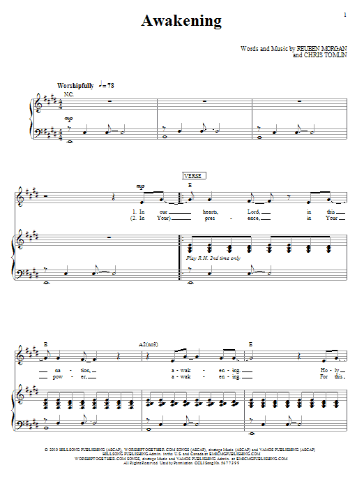 Learn to play Hillsong United Awakening sheet music for Piano, Vocal & Guitar Chords (Right-Hand Melody) in minutes. Price: 7.8900$ Hillsong United Awakening sheet music notes and chords arranged for Piano, Vocal & Guitar Chords (Right-Hand Melody)