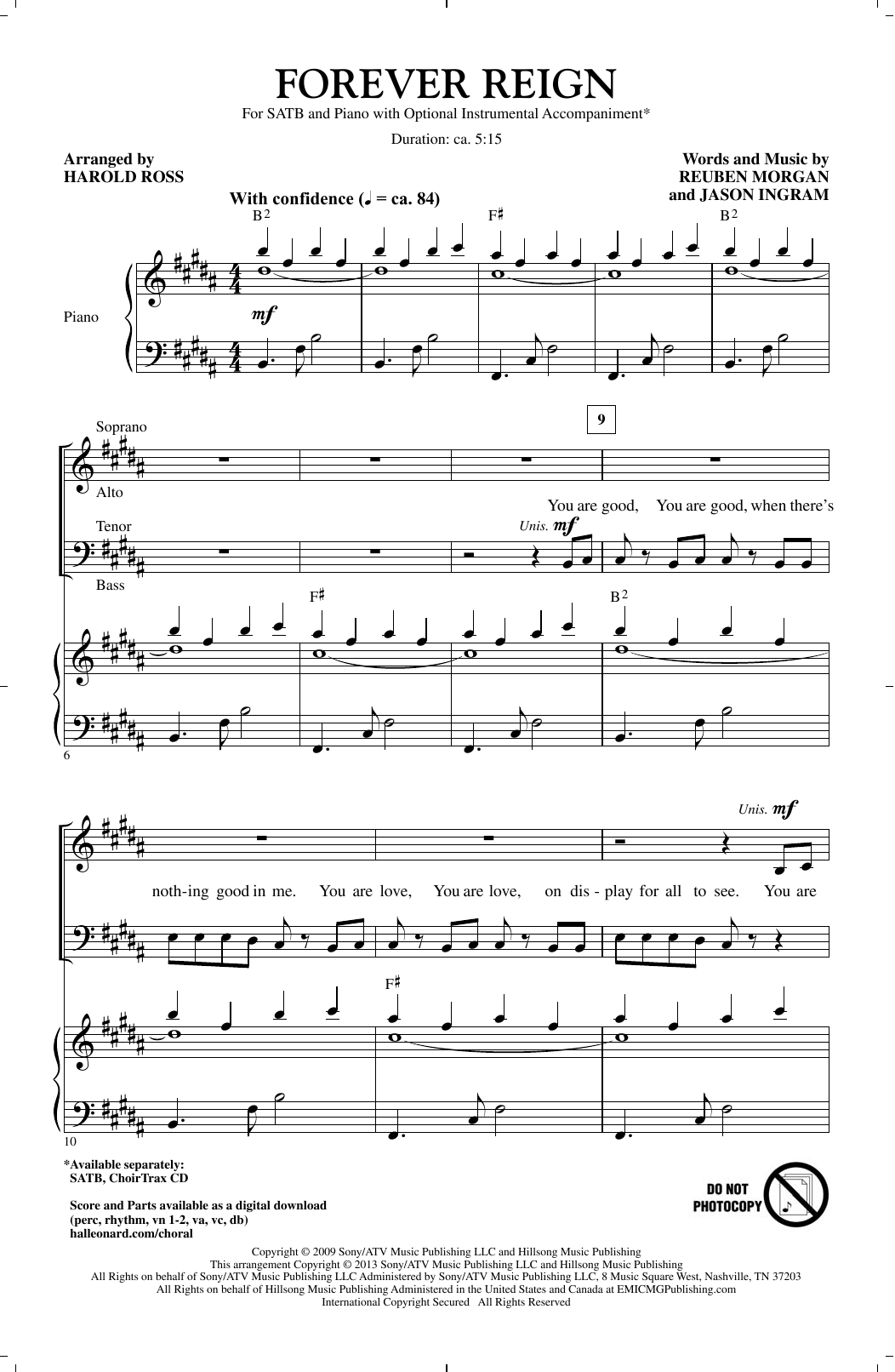 Learn to play Harold Ross Forever Reign sheet music for SATB Choir in minutes. Price: 3.9900$ Harold Ross Forever Reign sheet music notes and chords arranged for SATB Choir